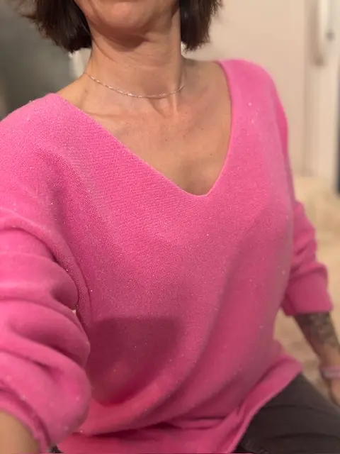 PULL ROSE PAILLETTES
