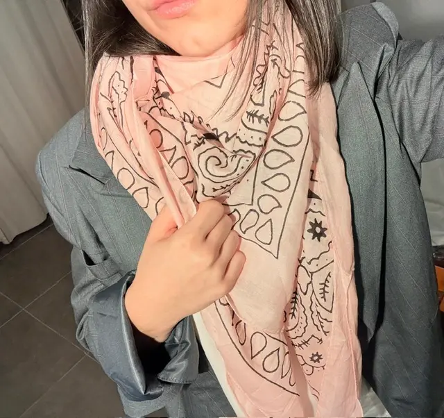 ECHARPE BANDANA ROSE