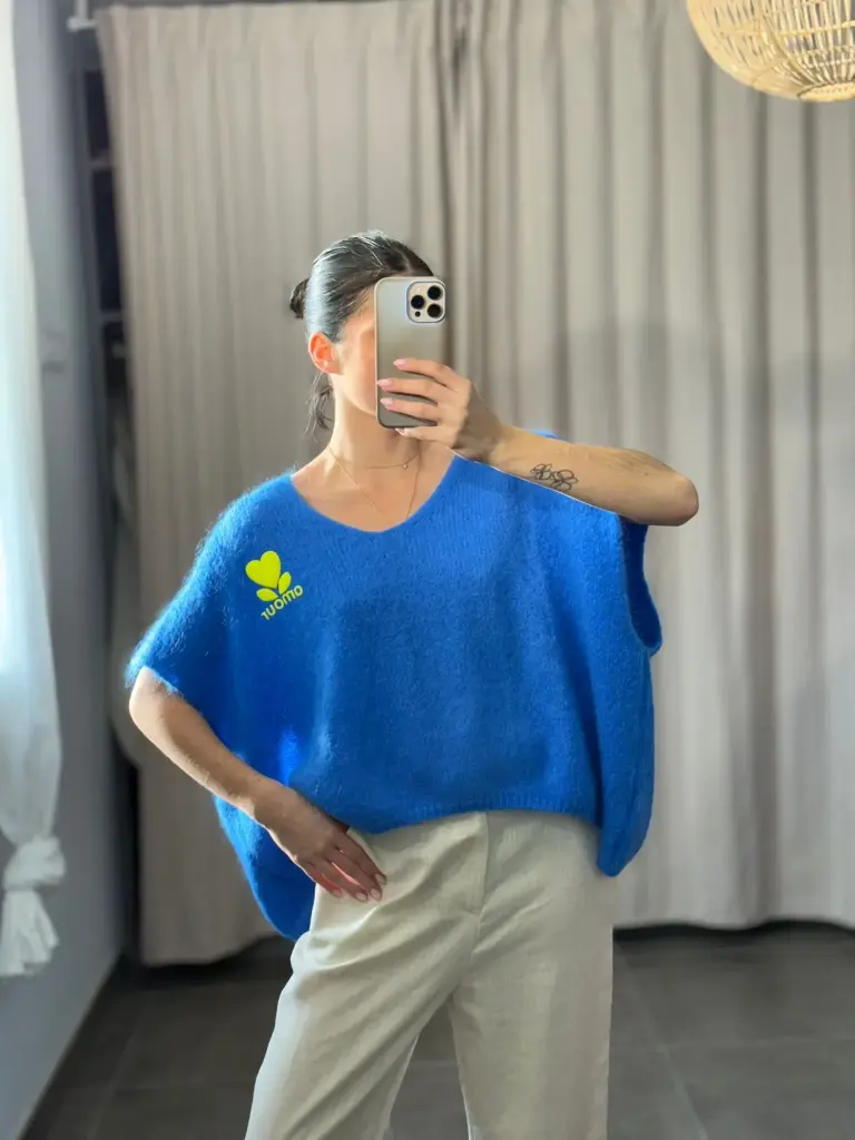 PULL SANS MANCHE FLORA (ROSE)