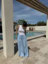 PANTALON RAYÉ BLEU ET BLANC